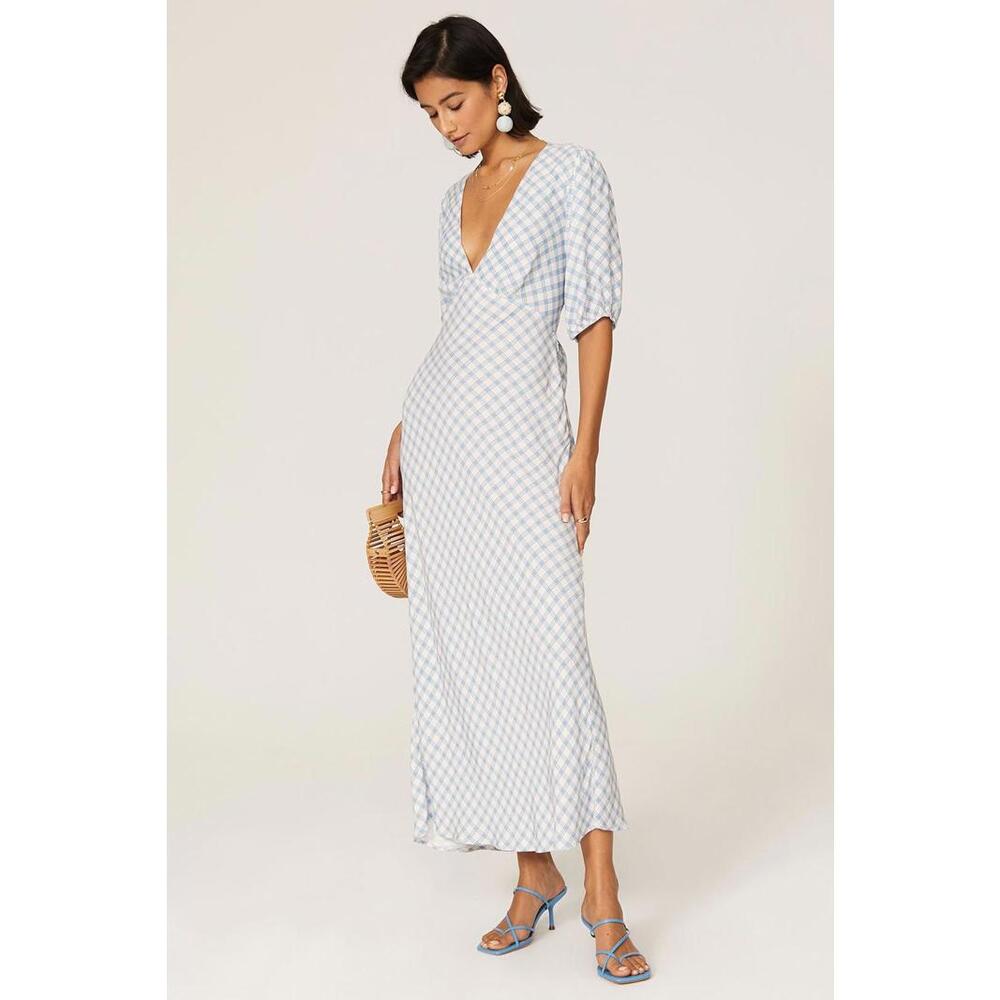 Rixo Blue and White Printed Steph Dress Size S As Is Condition